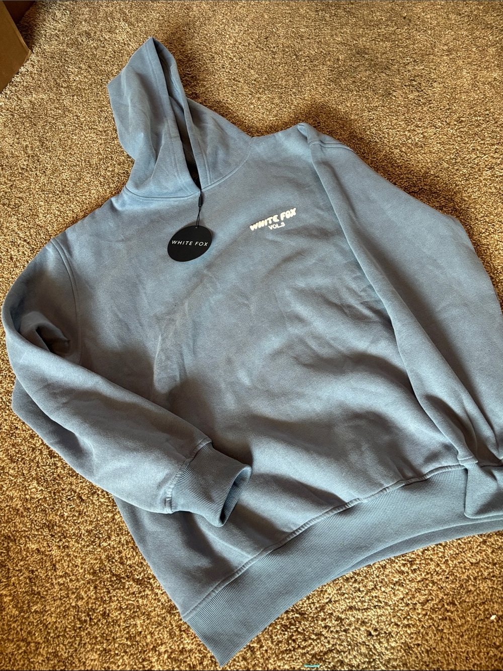 White Fox Boutique Dusty Blue Hoodie Sweatshirt new